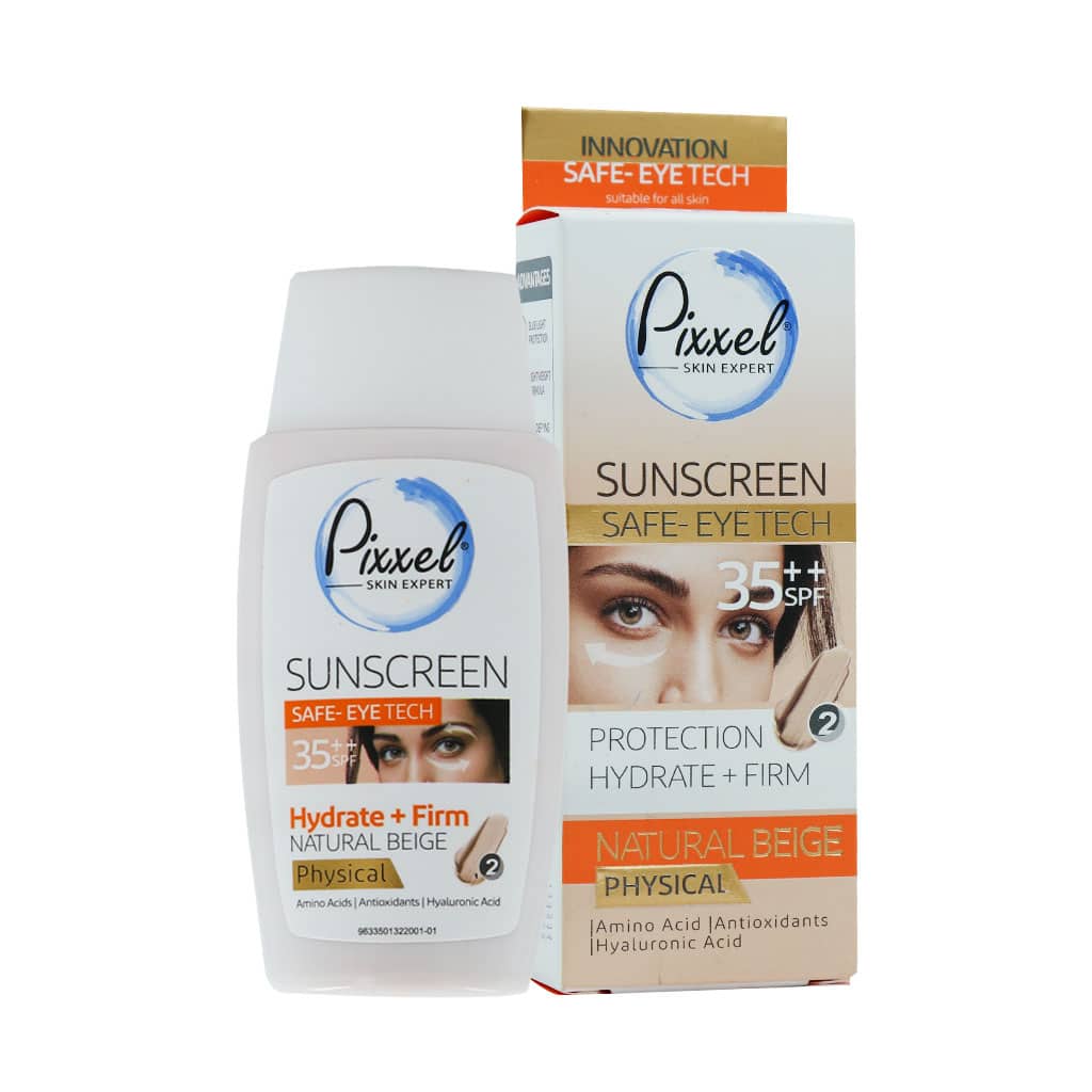 کرم ضد آفتاب فیزیکال پیکسل مخصوص دور چشم و صورت | بژ طبیعی، مناسب پوست حساس