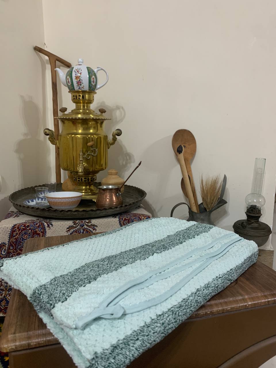 حوله استخری راه‌راه پنبه‌ای نرم‌گیاه