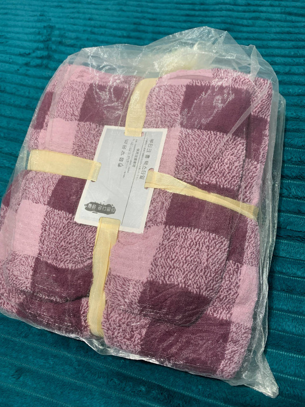 ست حوله چهارخانه (حمام و صورت)