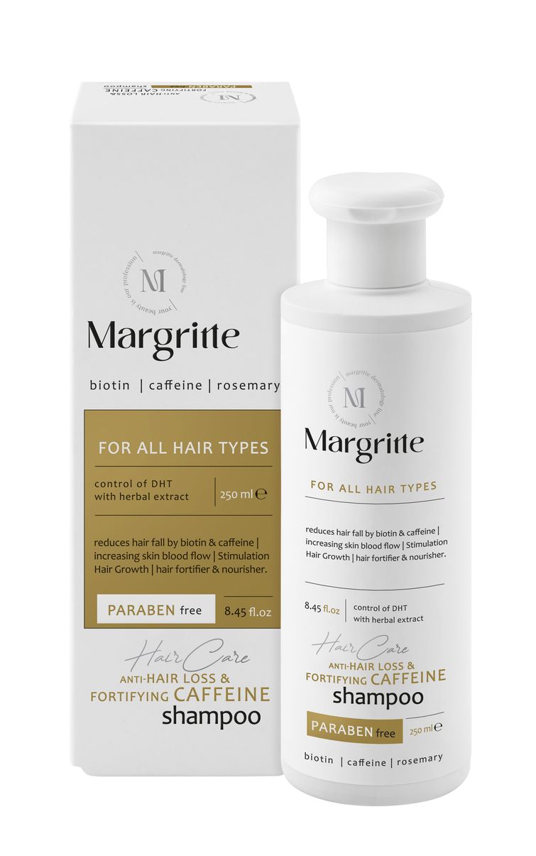شامپو تقویتی و ضدریزش کافئین مارگریت حجم ۲۵۰ میلی‌لیتر