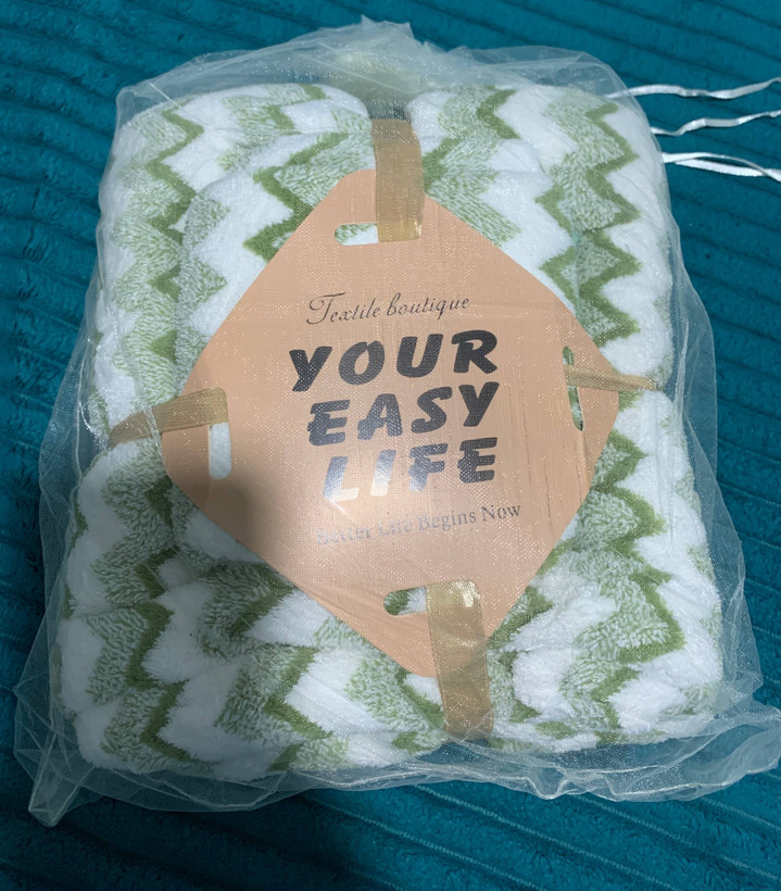 ست حوله حمام و صورت طرح زیگزاگی نرم و آبگیر