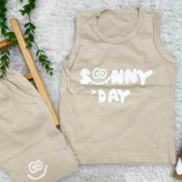 تیشرت و شلوارک پسرانه نخی طرح Sunny Day مناسب 2 تا 4 سال