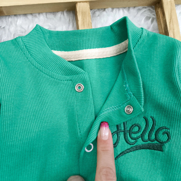 سرهمی کبریتی نوزاد Hello، جنس پنبه، دستکش دار، سایز 3 تا 9 ماه