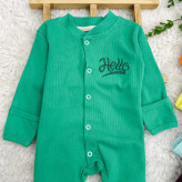 سرهمی کبریتی نوزاد Hello، جنس پنبه، دستکش دار، سایز 3 تا 9 ماه