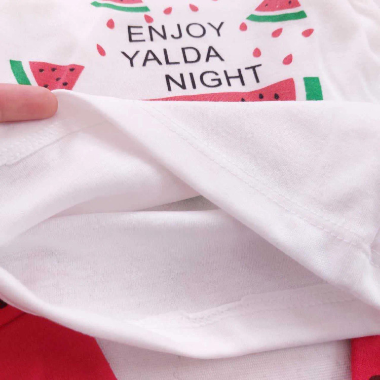 ست سه تیکه سوییشرت و تیشرت و شلوار طرح یلدا هندوانه ای نوزادی دخترانه پسرانه