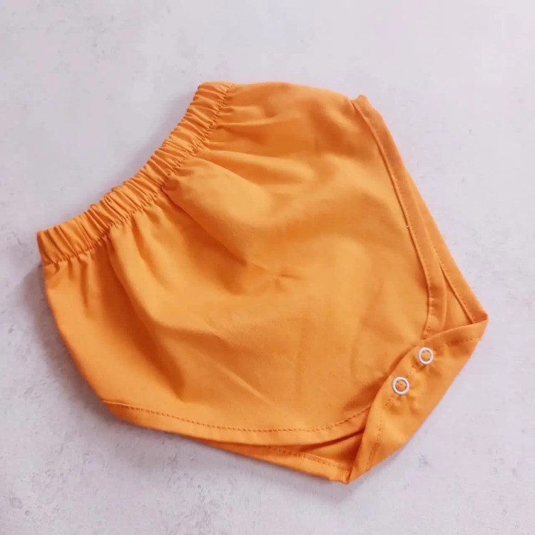 ست سارافون و شورت نوزادی دخترانه طرح خرس و قلب | کتان نخ خنک