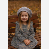 پیراهن کشمیر چهارخانه دخترانه پاپیونی مناسب 1 تا 4 سال