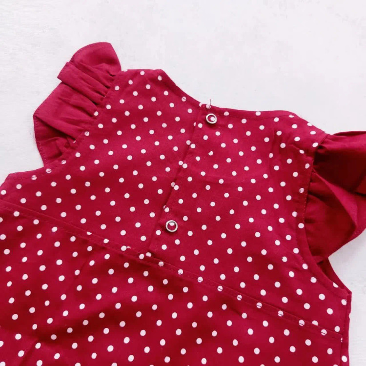 ست سارافون و شورت دخترانه طرح گربه خالدار نخی خنک