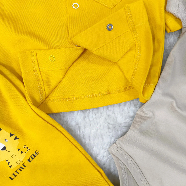 سه تکه بلوز شلوار و بادی نوزادی پسرانه ست یلدایی ببر