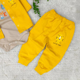 سه تکه بلوز شلوار و بادی نوزادی پسرانه ست یلدایی ببر