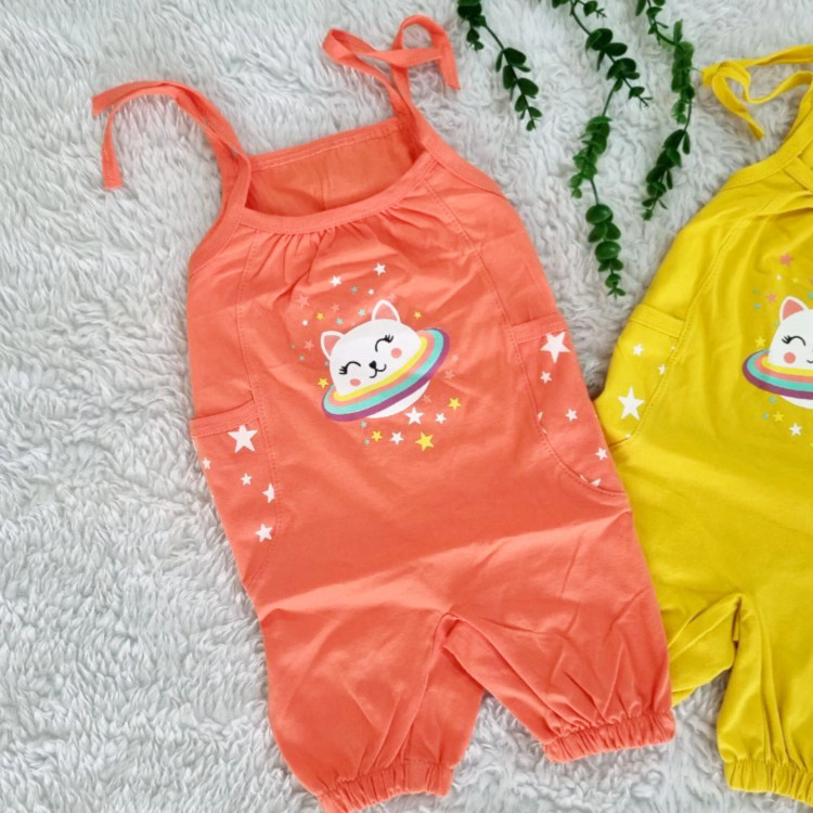 رامپر طرح گربه فضانورد بچگانه جنس پنبه سوپر در شش رنگ جذاب