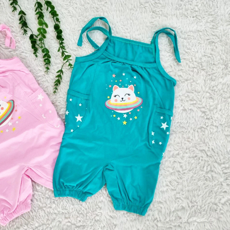 رامپر طرح گربه فضانورد بچگانه جنس پنبه سوپر در شش رنگ جذاب