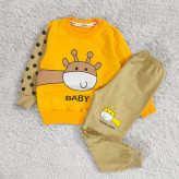 بلوز شلوار پسرانه طرح زرافه خالدار | لباس راحتی بچگانه پنبه دورس