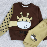 بلوز شلوار پسرانه طرح زرافه خالدار | لباس راحتی بچگانه پنبه دورس