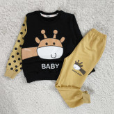 بلوز شلوار پسرانه طرح زرافه خالدار | لباس راحتی بچگانه پنبه دورس