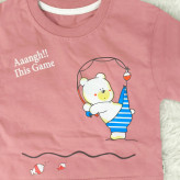 ست تیشرت و شورت پسرانه طرح خرس ماهیگیر | لباس راحتی کودک | پنبه سوپر و کتان