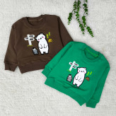 بلوز پسرانه طرح خرس و پنگوئن | دورس پنبه گلدوزی شده | مناسب 1 تا 3 سال