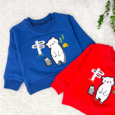 بلوز پسرانه طرح خرس و پنگوئن | دورس پنبه گلدوزی شده | مناسب 1 تا 3 سال