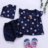 ست بلوز شورت و هدبند نوزادی طرح بابونه | لباس راحتی دخترانه پنبه ای