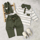 بلوز شلوار پسرانه طرح دار نخی و کتان مناسب نوزاد تا سه سال