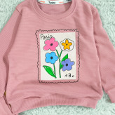 بلوز شلوار دخترانه طرح گل پاریس جنس پنبه نرم و لطیف مناسب 2 تا 4 سال