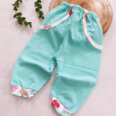 بلوز شلوار نوزادی طرح شکوفه و قلب | لباس راحتی دخترانه پنبه ای