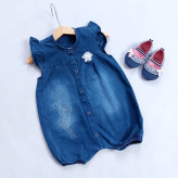 رامپر جین نوزادی دخترانه قلب نگینی