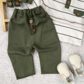 بلوز شلوار پسرانه طرح دار نخی و کتان مناسب نوزاد تا سه سال