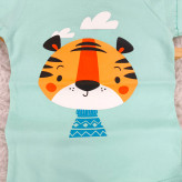 رامپر نوزادی آستین کوتاه طرح حیوانات بامزه | جنس پنبه اعلا | مناسب 6 تا 36 ماه