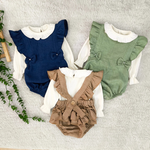 بادی و بلوز مجلسی دخترانه | لباس نوزادی شیک | مناسب 3 تا 18 ماه