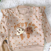 بلوز شلوار دخترانه طرح قارچ پولکی نوزادی و بچگانه