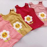 سارافون و شورت دخترانه طرح گل آفتابگردان خالدار نوزاد و کودک