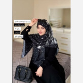 روسری زنانه طرح ماه و ستاره مشکی کد 123