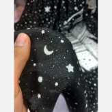 روسری زنانه طرح ماه و ستاره مشکی کد 123