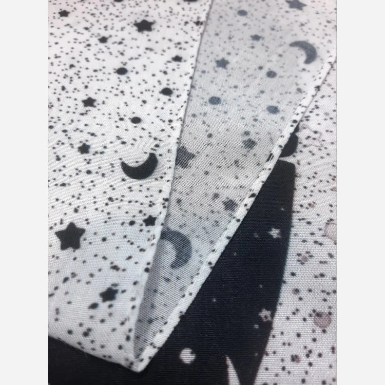 روسری زنانه طرح ماه و ستاره مشکی کد 123