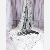 روسری زنانه طرح ماه و ستاره مشکی کد 123