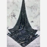 روسری طرح برگ سبز زنانه سایز 140 نخی کاستوم سی تو چرخ دوز