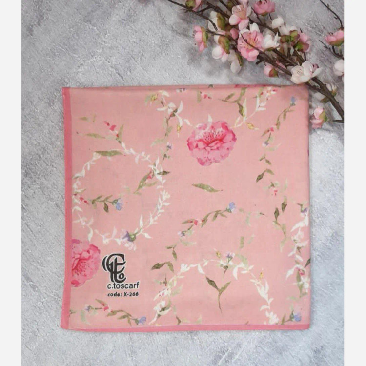 روسری نخی طرح دابل پینک قواره بزرگ 140 سانتیمتر سیتو