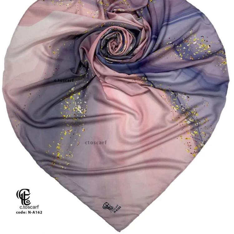 روسری نخی کاستوم طرح رزین قواره بزرگ 140سانت شیک و مجلسی