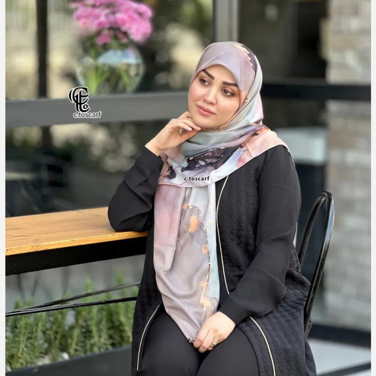 روسری نخی طرح هما سایز 140 چرخ دوز