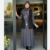 روسری طرح برگ سبز زنانه سایز 140 نخی کاستوم سی تو چرخ دوز