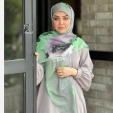 روسری نخی طرح هما سایز 140 چرخ دوز