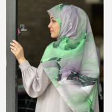 روسری نخی طرح هما سایز 140 چرخ دوز