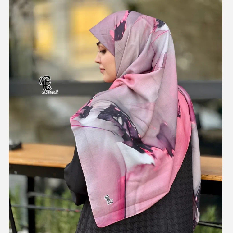 روسری نخی طرح هما سایز 140 چرخ دوز