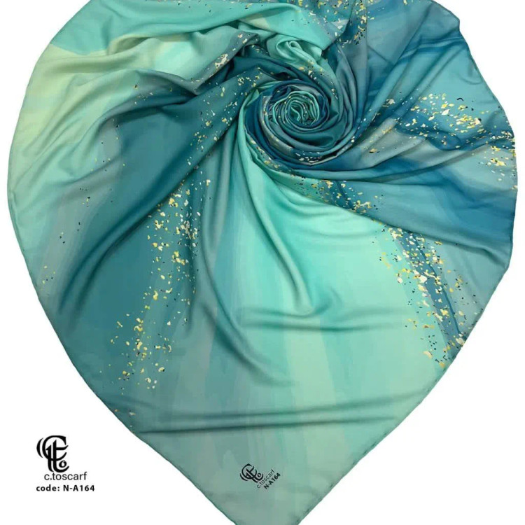 روسری نخی کاستوم طرح رزین قواره بزرگ 140سانت شیک و مجلسی