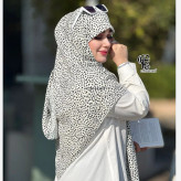 روسری نخی طرح خال خالی قواره 140 مجلسی دور چرخ دوز بدون لیز خوردگی