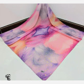 روسری طرح فانتزی دخترانه با طرح ستاره و رنگ شاد - جنس نخ کاستوم سیتو - سایز متوسط