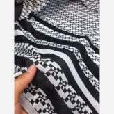 شال و روسری طرح سایه اسپرت سفید مشکی قواره بزرگ 140 نخ کاستوم سیتو