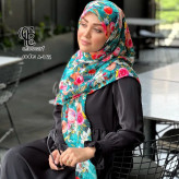 روسری نخی قواره بزرگ طرح گلدار کاستوم سیتو 140 سانتی زنانه