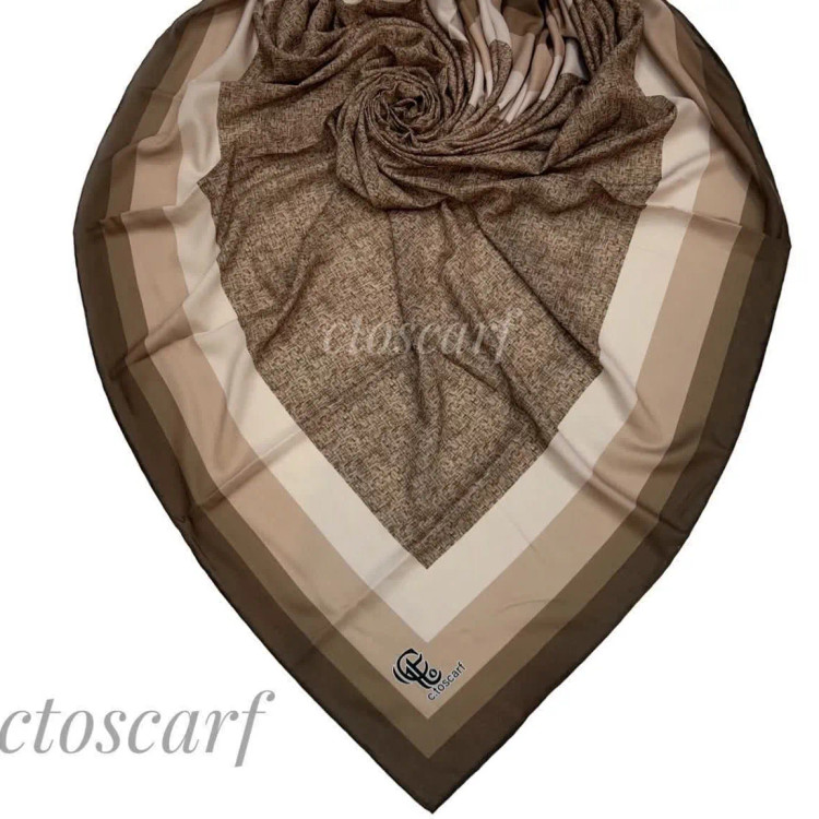 روسری نخی دورقاب طرحدار قواره بزرگ 140 سانتیمتر | روسری زنانه شیک و کاربردی